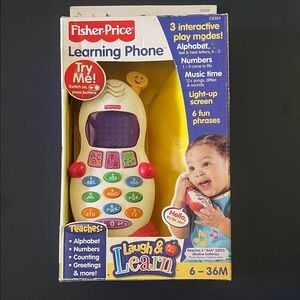 NIB Fisher-Price Laugh & Learn Learning Phone - 3 interactive play modes 6-36M